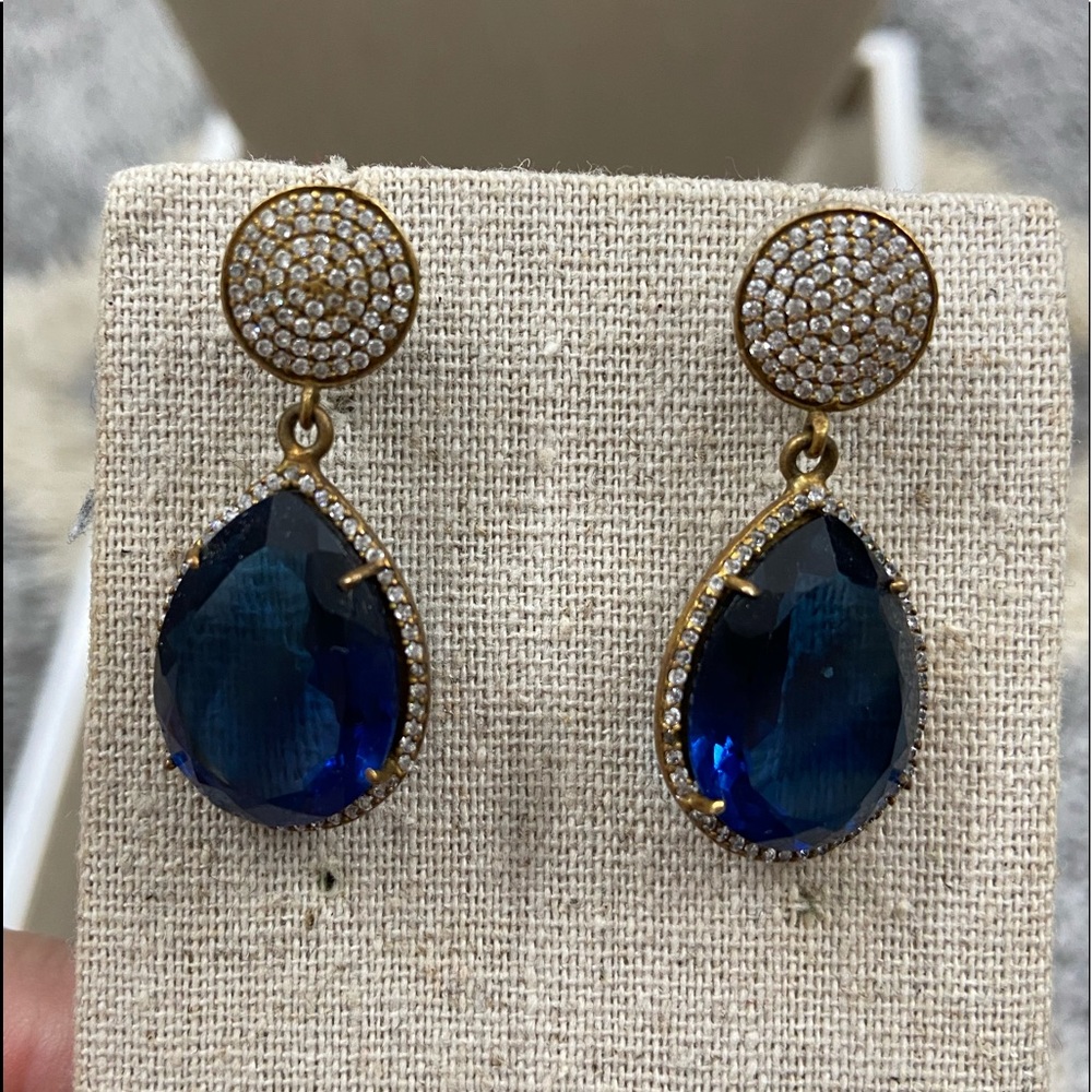 Sapphire\Rhinestone dangle earrings